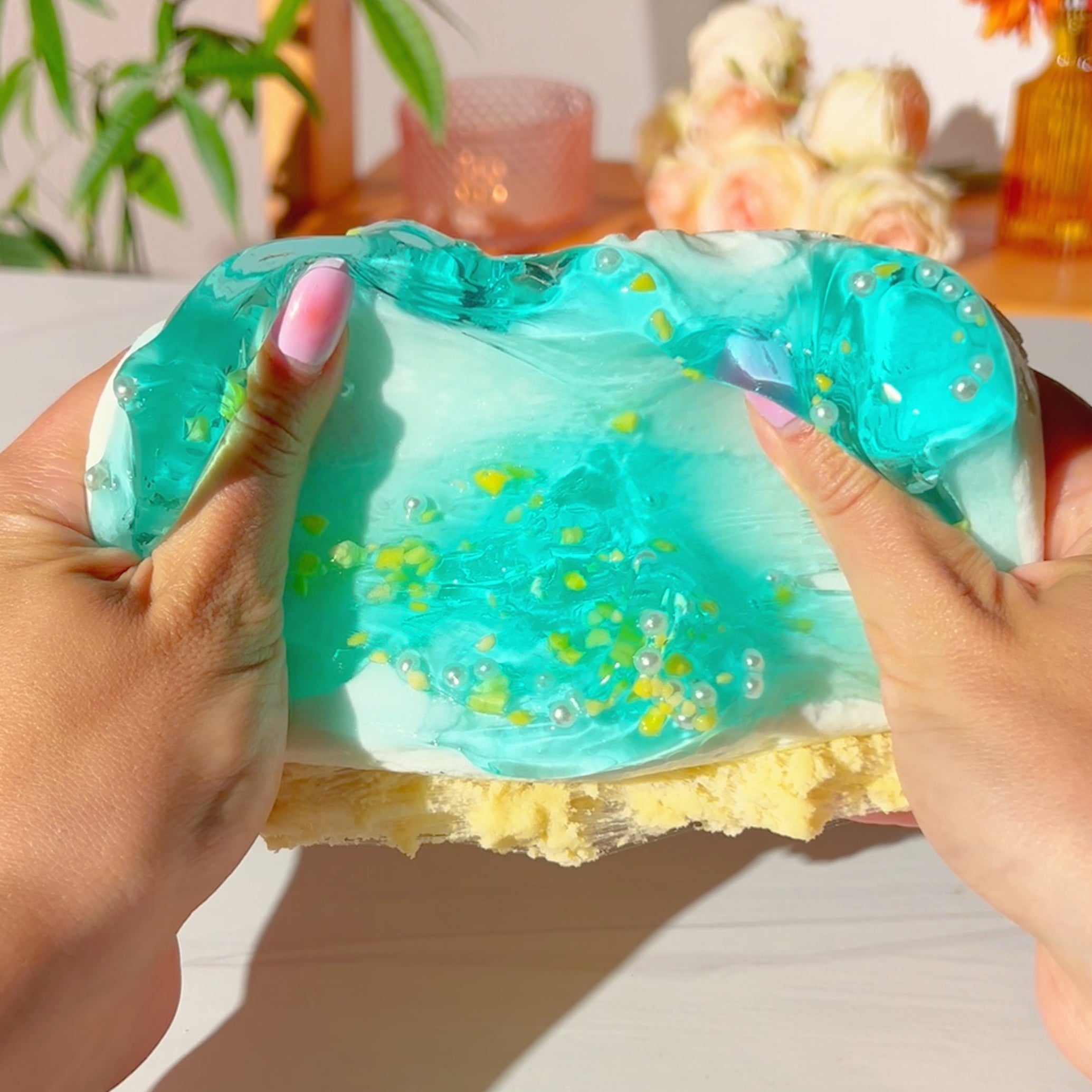 Waikiki Beach Ocean Layered Cloud Creme Clear Slime Fantasies Shop Unboxed Stretch