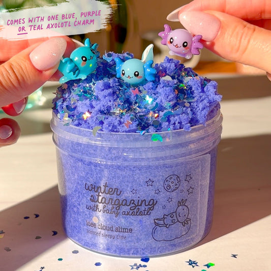 Winter Stargazing Baby Axolotl Icee Cloud Slime Fantasies Shop 9oz Charms