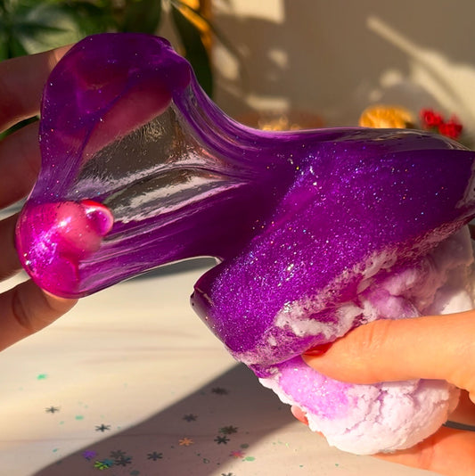 Magical Ice Palace Christmas Winter Glittery Pastel Purple Cloud Creme Slime Fantasies Shop 9oz Pull2