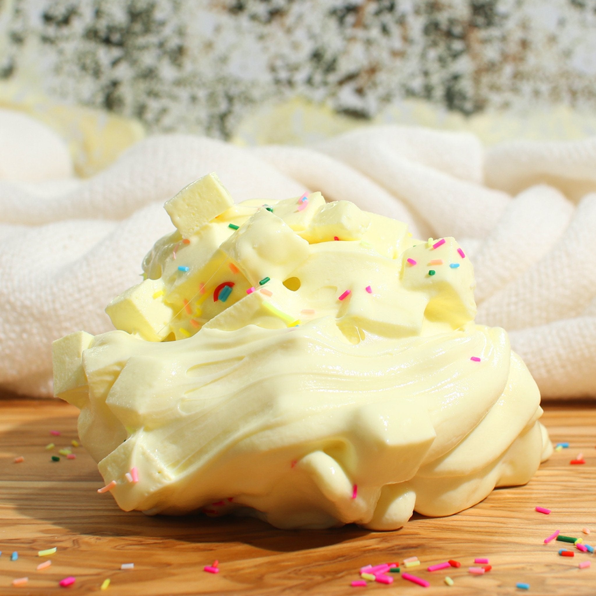 Birthday Cake Bites Creamy Jelly Cube Slime Fantasies 9oz Front View Swirl