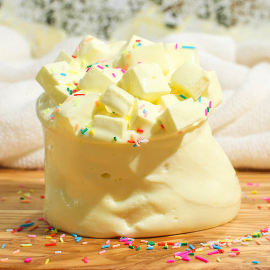 Birthday Cake Bites Creamy Jelly Cube Slime Fantasies 9oz Front View Swirl Layered