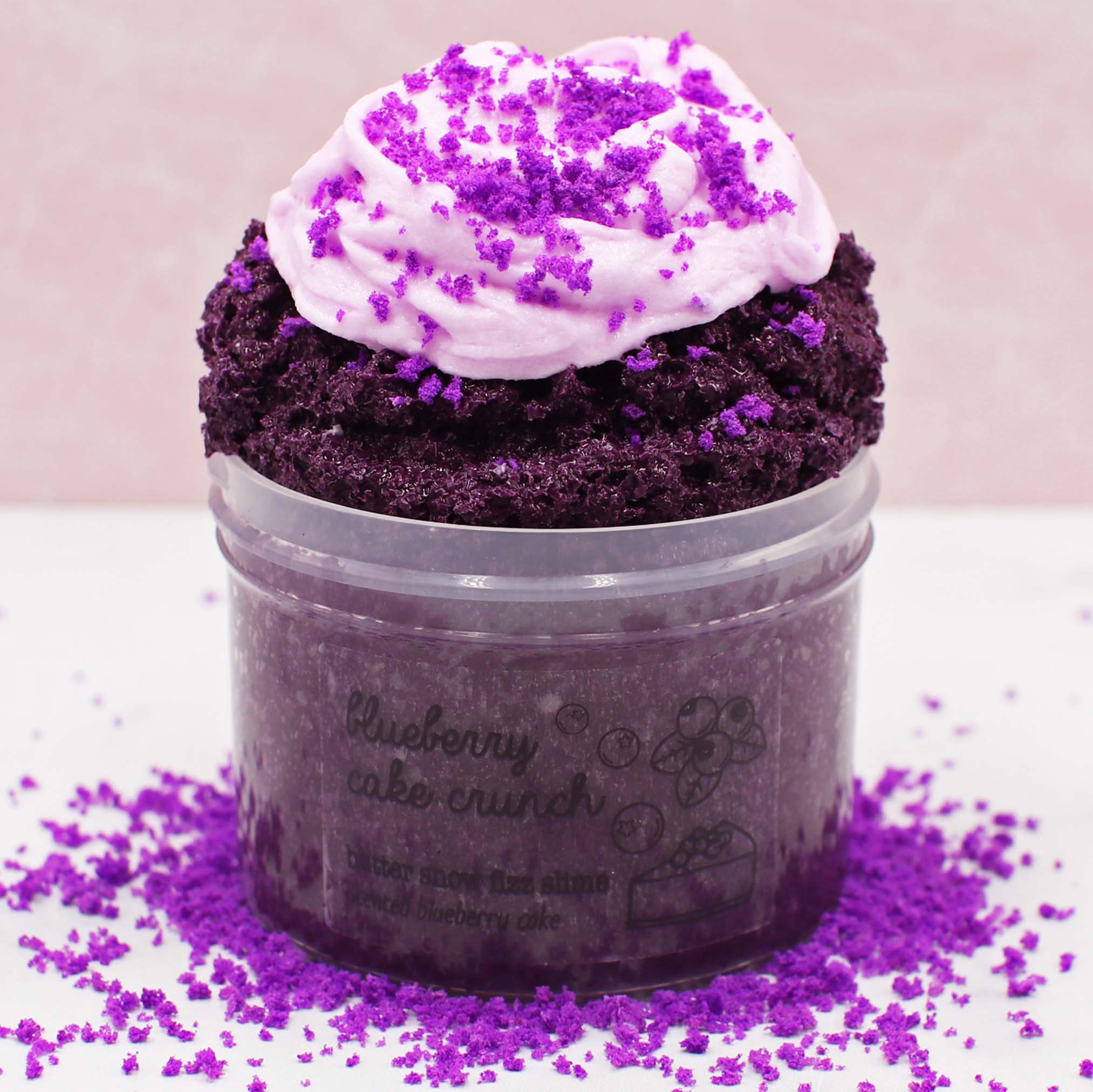 Blueberry Cake Crunch Purple Butter Snow Fizz Crunchy Slime Shop 9oz Front View