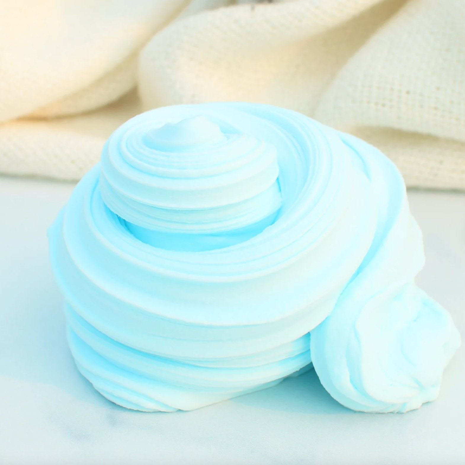 Bye Bye Anxiety Blue Relief Toy Tool Stress Sensory Therapy Dough Aromatherapy Essential Oil Scented Slime Fantasies Shop 7oz Front View Swirl
