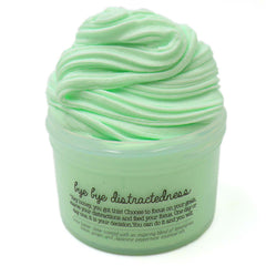 Bye Bye Distractedness Focus Green Anxiety Relief Toy Tool Stress Sensory Therapy Dough Aromatherapy Essential Oil Scented Slime Fantasies Shop 7oz Front View