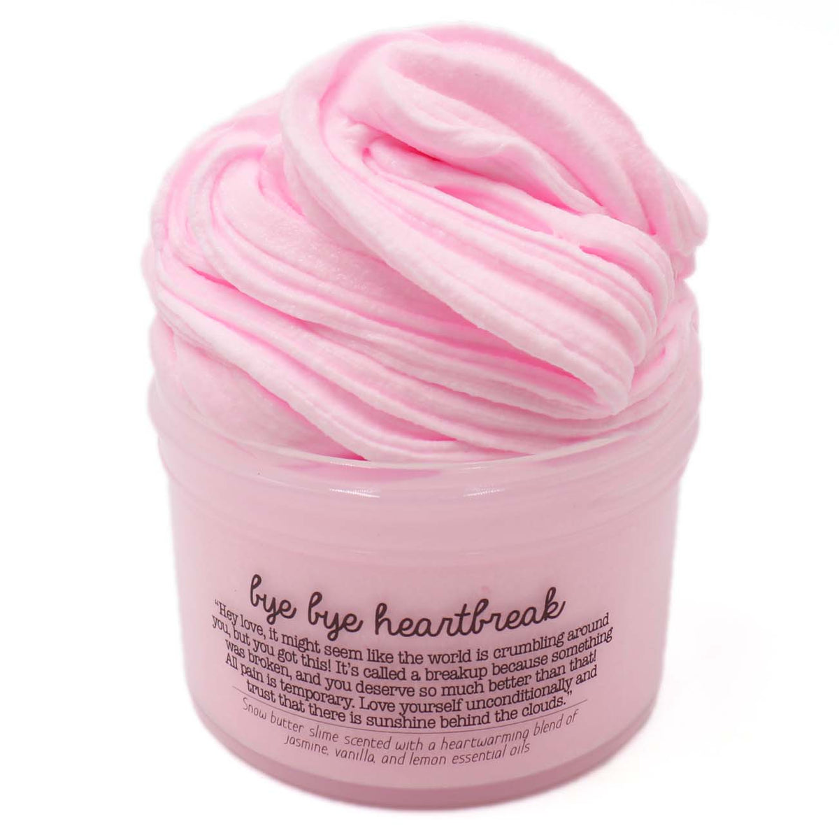 Bye Bye Heartbreak Pink Anxiety Relief Toy Tool Stress Sensory Therapy Dough Aromatherapy Essential Oil Scented Slime Fantasies Shop 7oz Front View