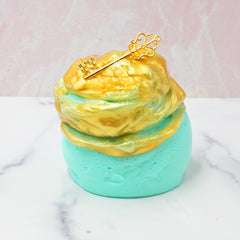 Cheering For Charlie Charity Gold Teal DIY Slime Fantasies Shop 9oz Front View Unboxed