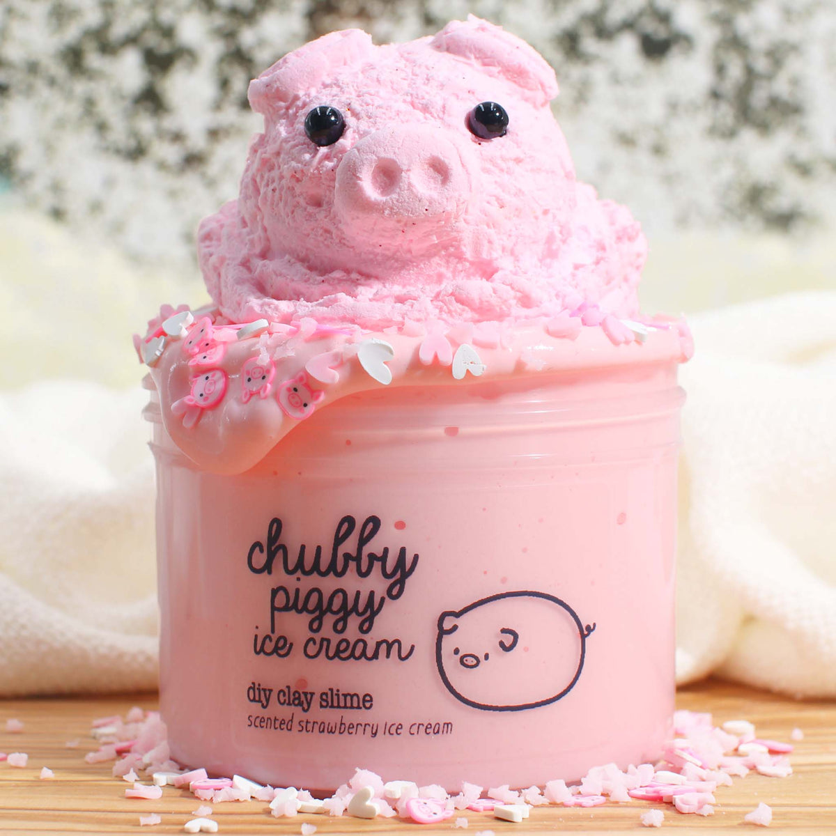 Chubby Piggy Pig Pink DIY Clay Butter Slime Fantasies Shop 9oz Front View WEBSITE