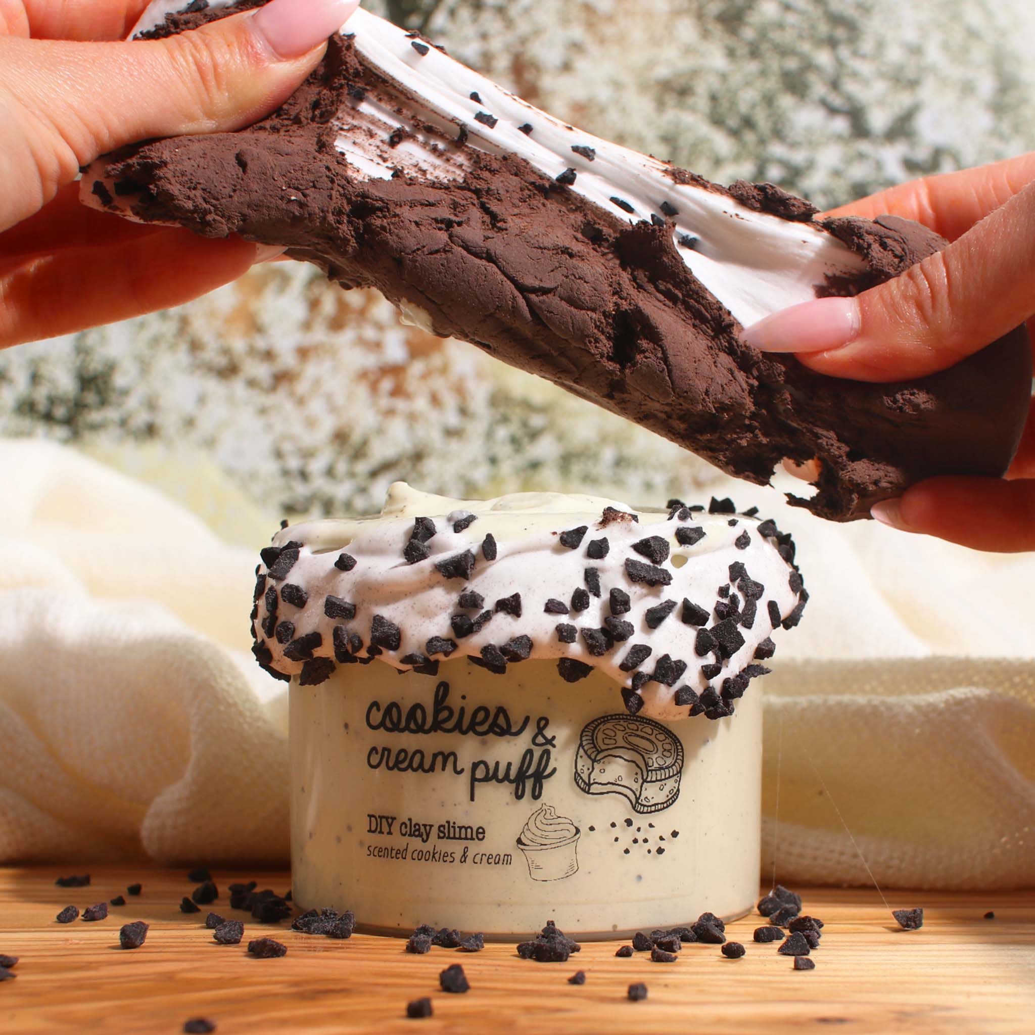 Cookies and Cream Puff Clay Butter Scented DIY Slime Fantasies Shop Pull
