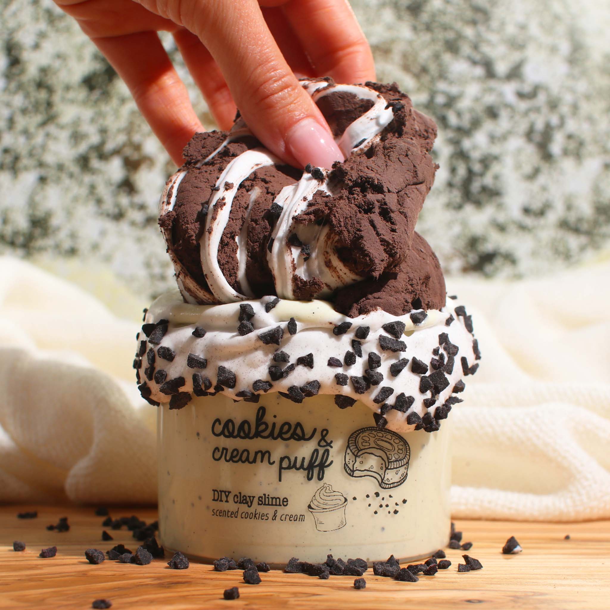Cookies and Cream Puff Clay Butter Scented DIY Slime Fantasies Shop Topper