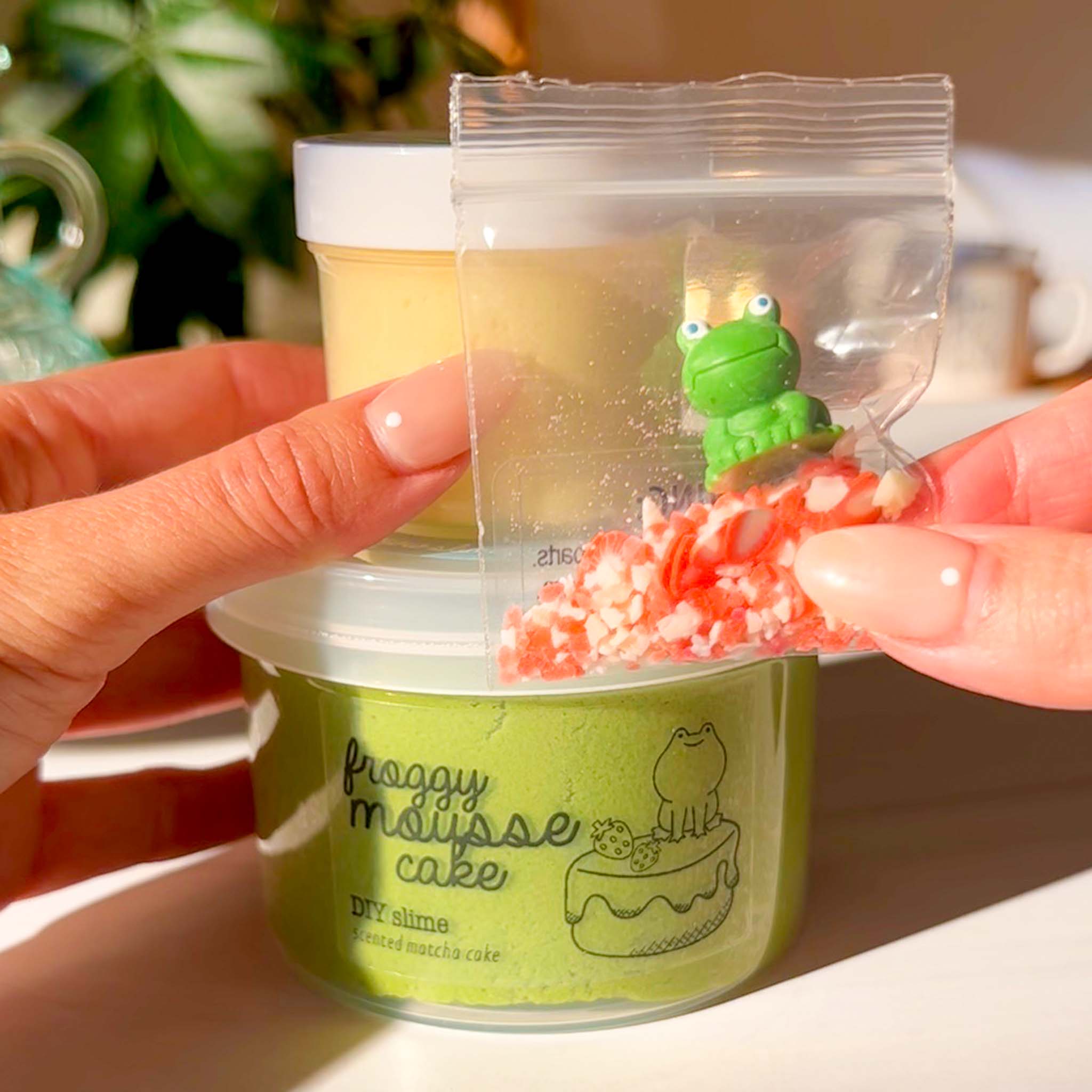 Froggy Mousse Cake Cute Kawaii Matcha DIY Slime Fantasies Shop Set Hand