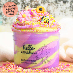 Hello Sunshine Rainbow Swirled Cloud Cream Butter Slime_Fantasies Shop 9oz Front View WEBSITE