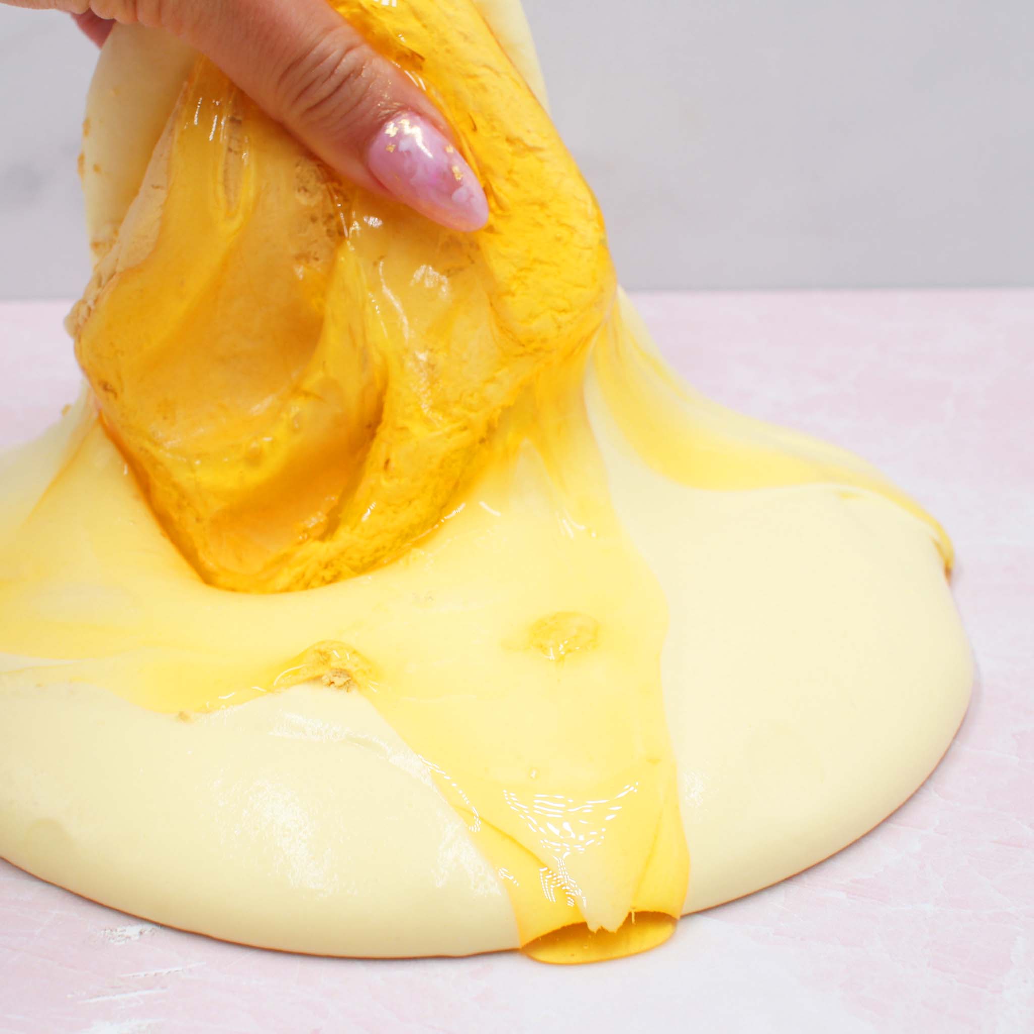 Honey Buttered Cornbread Fall Slime DIY Butter Slime Fantasies Stretch