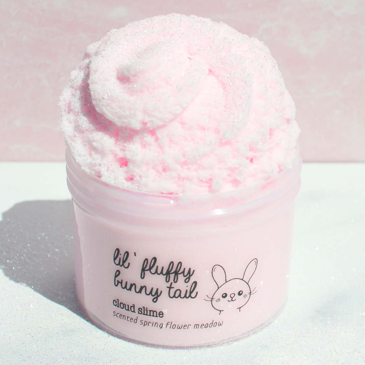 Lil Fluffy Bunny Fur Pastel Pink Easter Cloud Slime Fantasies Shop 9oz Front View