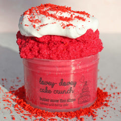 Lovey Dovey Cake Crunch Valentines Gift Red White Scented Snow Fizz Butter Crunchy Slime Fantasies Shop 9oz Front View Website
