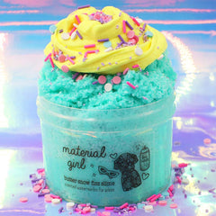 Material Girl 80s Neon Layered Snow Fizz Butter Crunchy Slime Fantasies Shop 9oz Front View WEBSITE