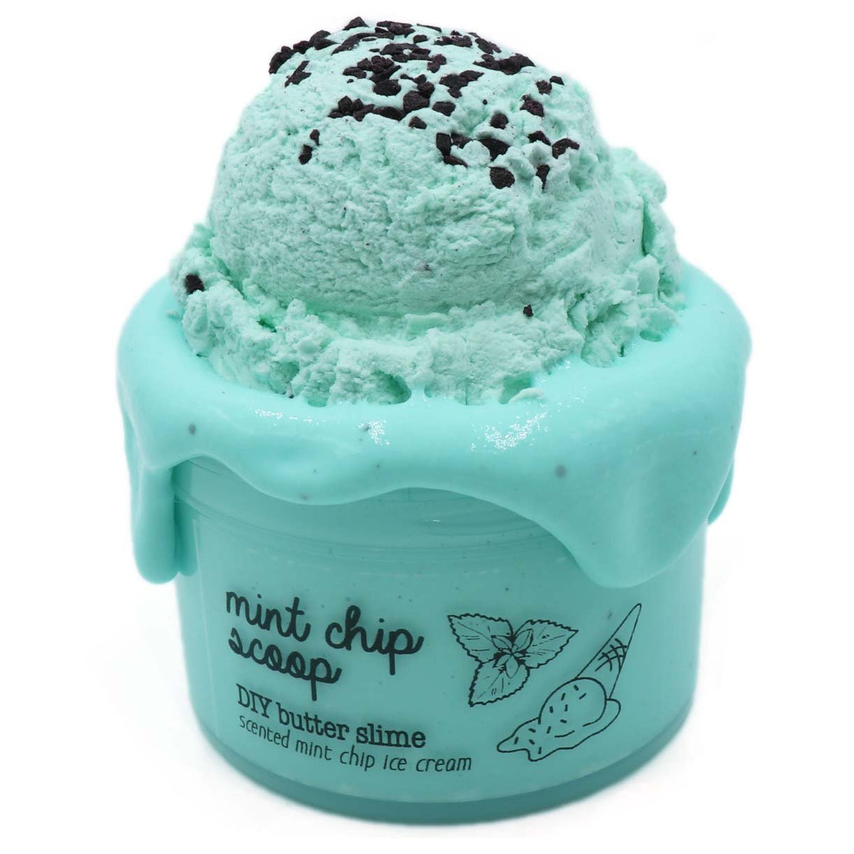 Mint Chip Scoop Green Sprinkles Summer Ice Cream DIY Butter Slime Fantasies Shop 7oz Front View