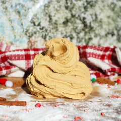 Mrs Claus Cookie Dough Christmas Slime Gift For Kids Brown Cinnamon Bakery Scented Clay Creamy Cloud Cream Butter Snow Slime Fantasies Shop 9oz Front View Decoration Swirl Layered No Charm