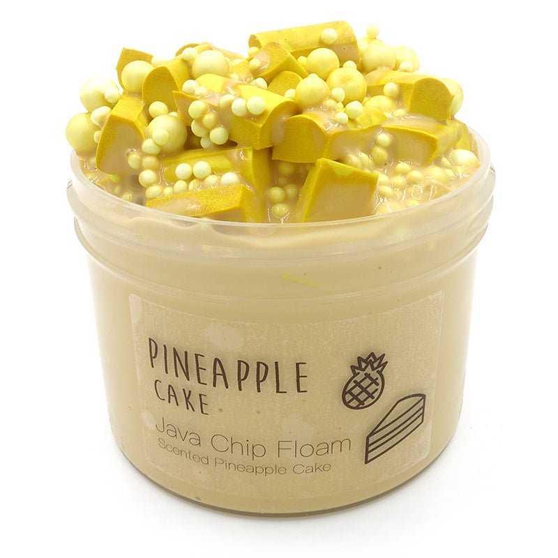 Pineapple Cake Yellow Java Chip Floam Slime 8oz Front View