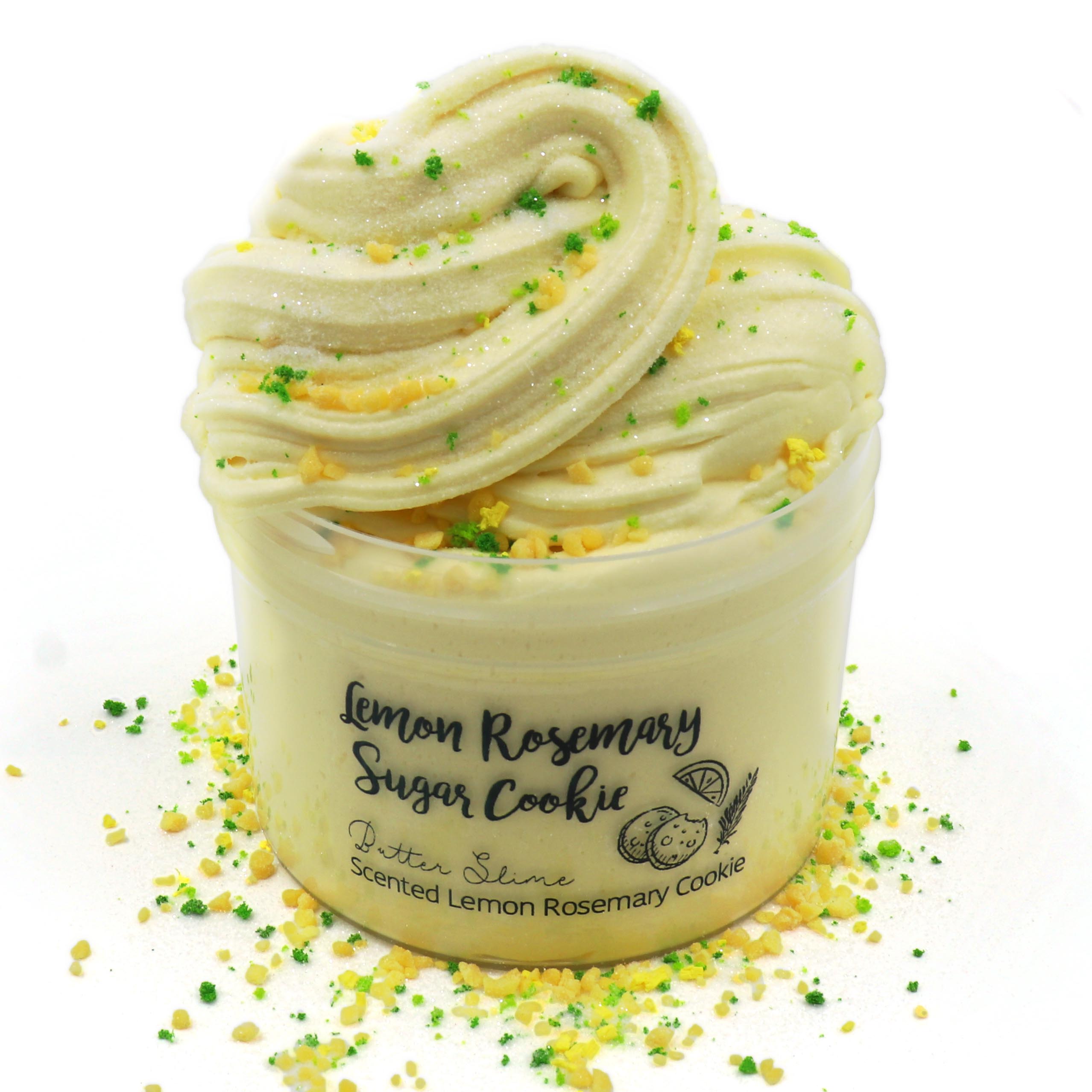 Rosemary Lemon Sugar Cookie Soft Sprinkles Beige Creamy Butter Slime Fantasies Shop 8oz Front View