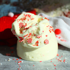 Rudolphs White Chocolate Peppermint Bark Christmas Slime Gift For Kids Yellow Red Candy Cane Scented Clay Creamy Snow Butter Slime Fantasies Shop 9oz Front View Decoration Unboxed