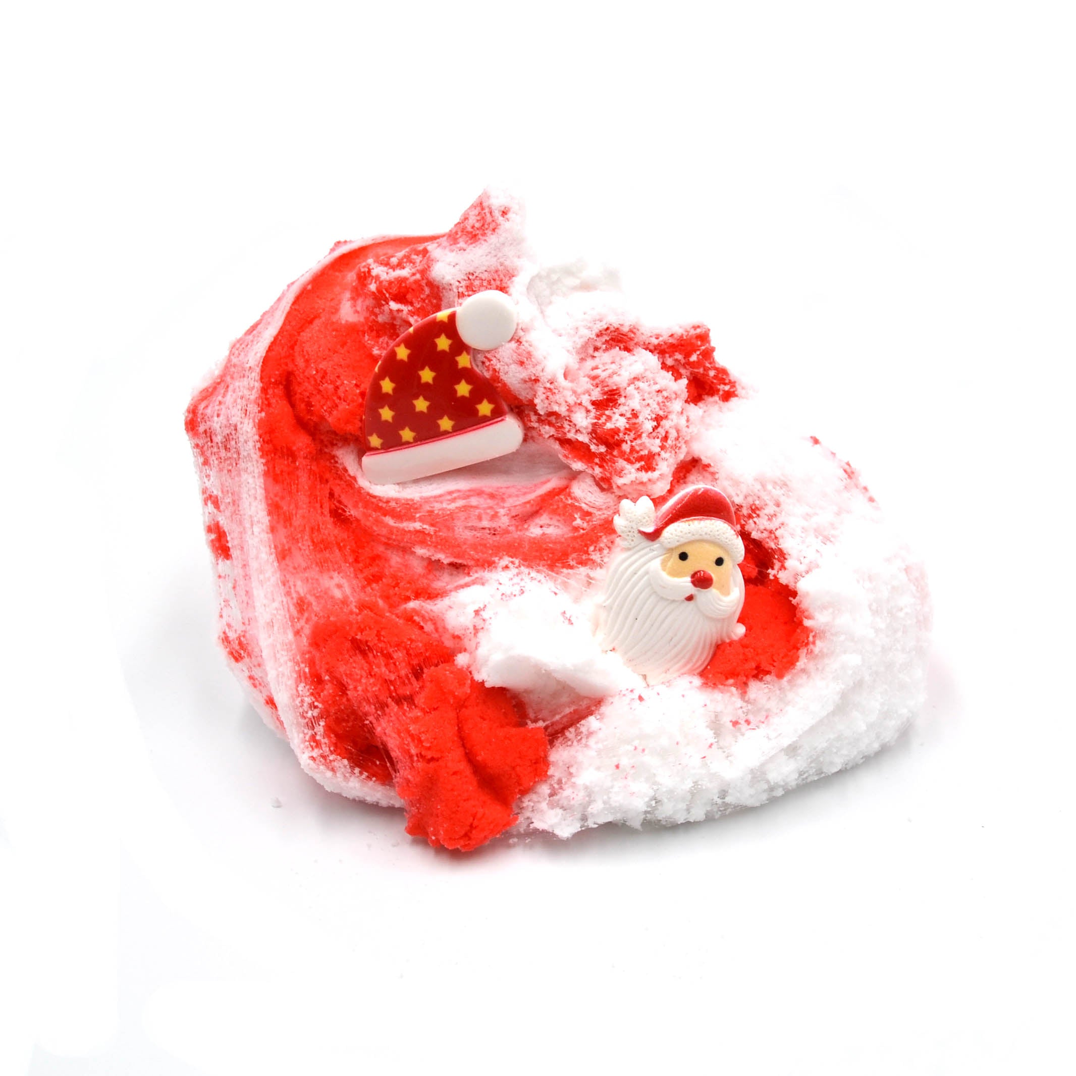 Santas Fuzz Hat White Red Fluffy Cloud Christmas Gift Slime Fantasies Shop Swirl