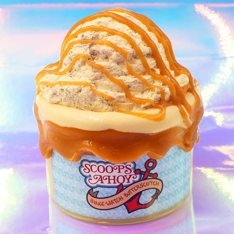 Scoops Ahoy Stranger Things Butterscotch Ice Cream DIY Clay Slime Fantasies Shop 7oz Front View WEBSITE