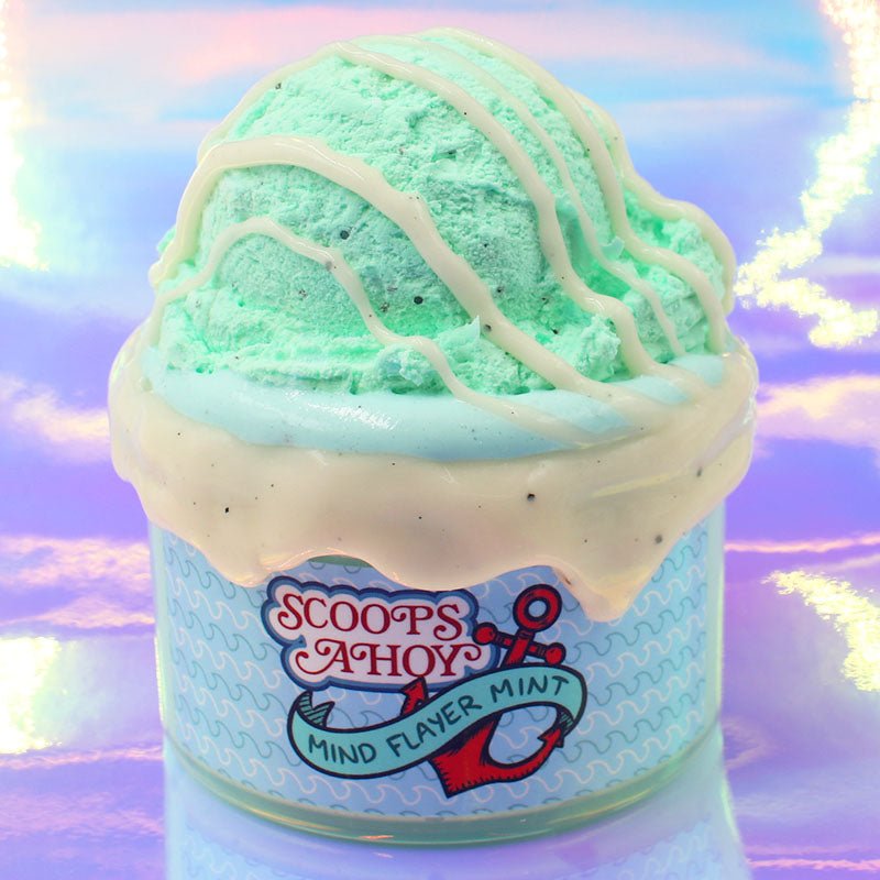 Scoops Ahoy Stranger Things Mind Flayer Mint Ice Cream DIY Clay Slime Fantasies Shop 7oz Front View Website