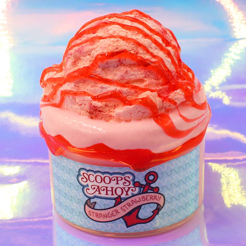 Scoops Ahoy Stranger Things Strawberry Ice Cream DIY Clay Slime Fantasies Shop 7oz Front View 