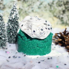 Snowy Christmas Morning Christmas Slime Gift For Kids Green White Tree Scented Clay Creamy Crunchy Butter Snow Fizz Slime Fantasies Shop 9oz Front View Decoration Unboxed