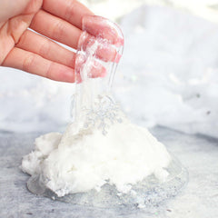Sparkling Winter Wonderland Christmas Slime Gift For Kids White Peppermint Scented Cloud Clear Slime Fantasies Shop 9oz Front View Decoration Pull