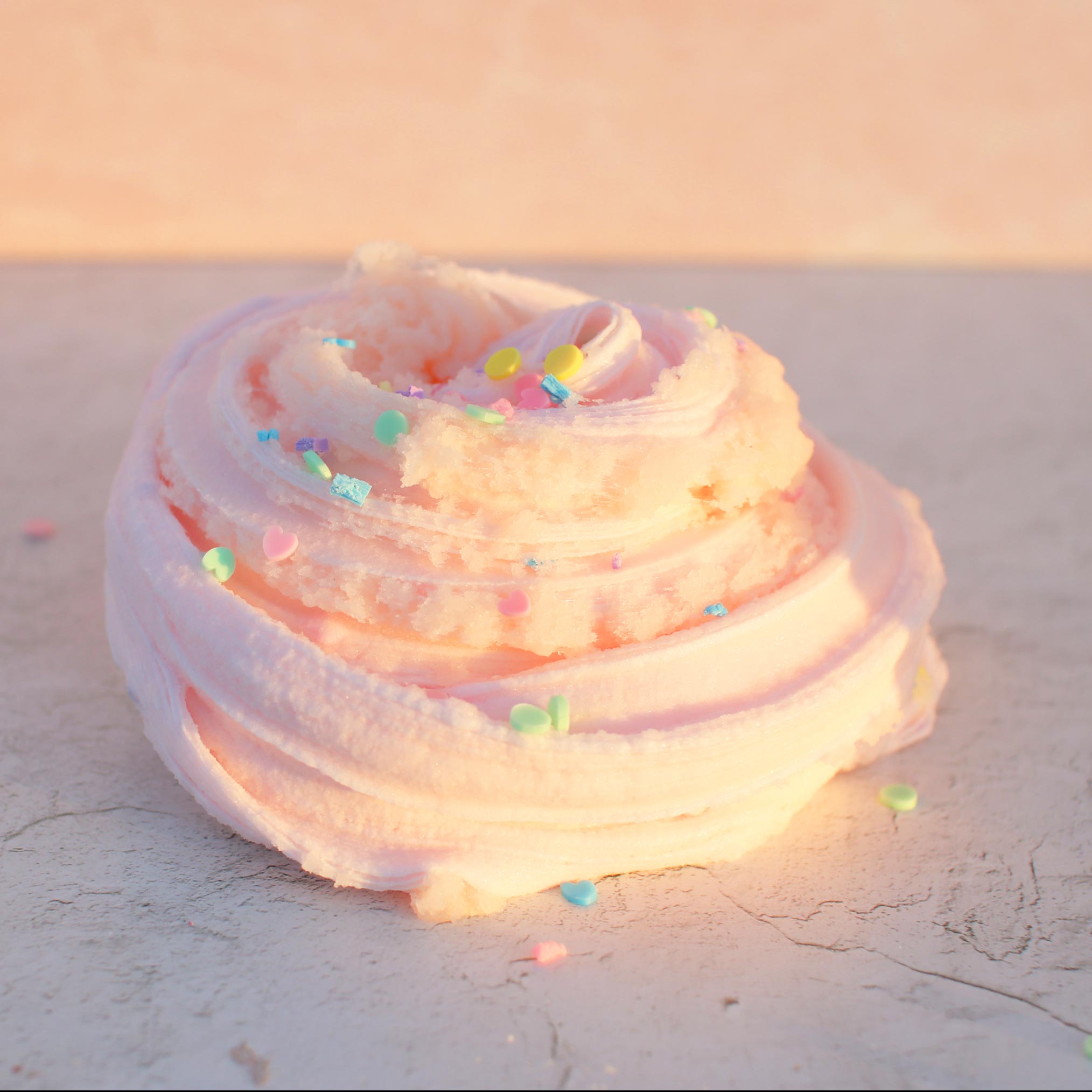    Sweethearts Float Conversation Heart Valentines Gift Pastel Pink Cute Scented Icee Butter Slime Fantasies Shop Swirl