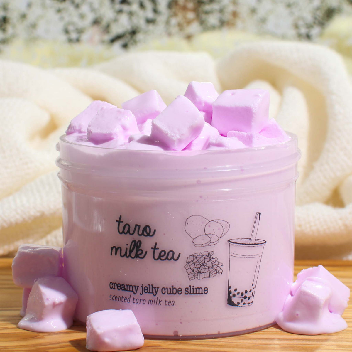 Taro Milk Tea Creamy Jelly Cube Purple Slime Fantasies 9oz Front View