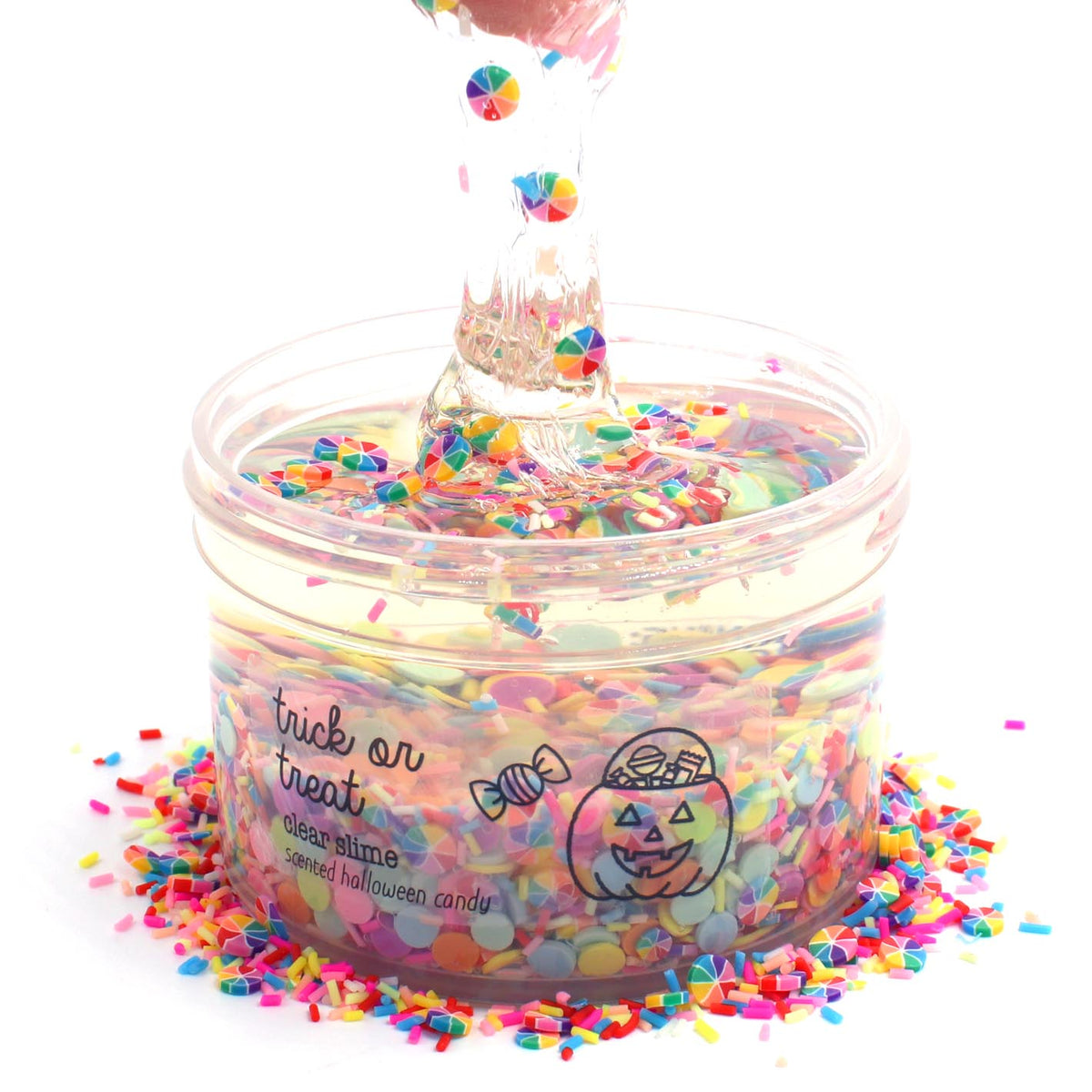 Trick Or Treat Candy Scented Halloween Clear Putty Slime Fantasies Shop 7oz Front View