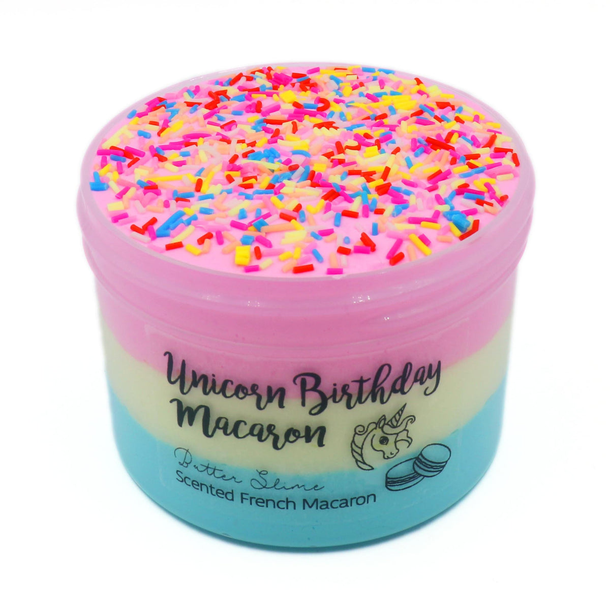 Unicorn Birthday Macaron Butter Slime