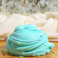 We Are Mint For Each Other Thicky Glossy Mint Teal Slime Fantasies 9oz Front View Swirl