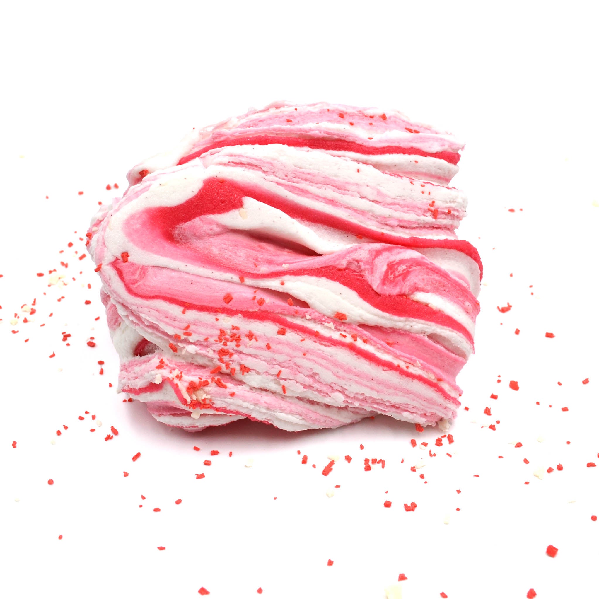 White Chocolate Peppermint Bark Red White Cloud Creme Doughy Clay Butter Christmas Gift Slime Shop Swirl Flat