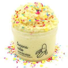 Banana Cutie Yellow Sprinkles Fruity Fruit Crunchy Snow Fizz Slime Fantasies Shop 7oz Front View
