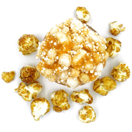 Caramel Corn Crunchy Clear Glue Floam Slime 4oz Top View