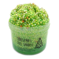 Christmas Tree Sparkle Crunchy Clear Glue Floam