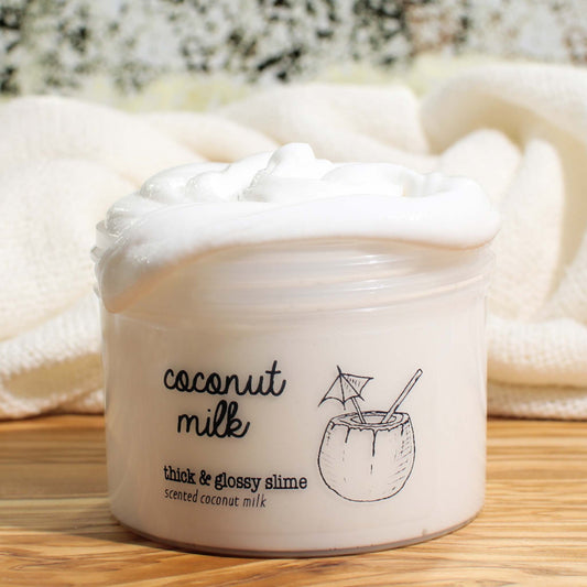 Coconut Rice Milk Thicky Glossy White Slime Fantasies 9oz Front View