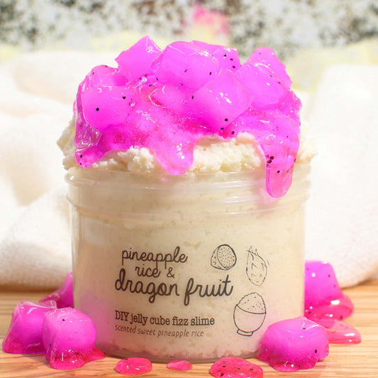 Pineapple Rice And Dragon Fruit Crunchy Jelly Cube Snow Fizz Slime Fantasies Shop 9oz Front View