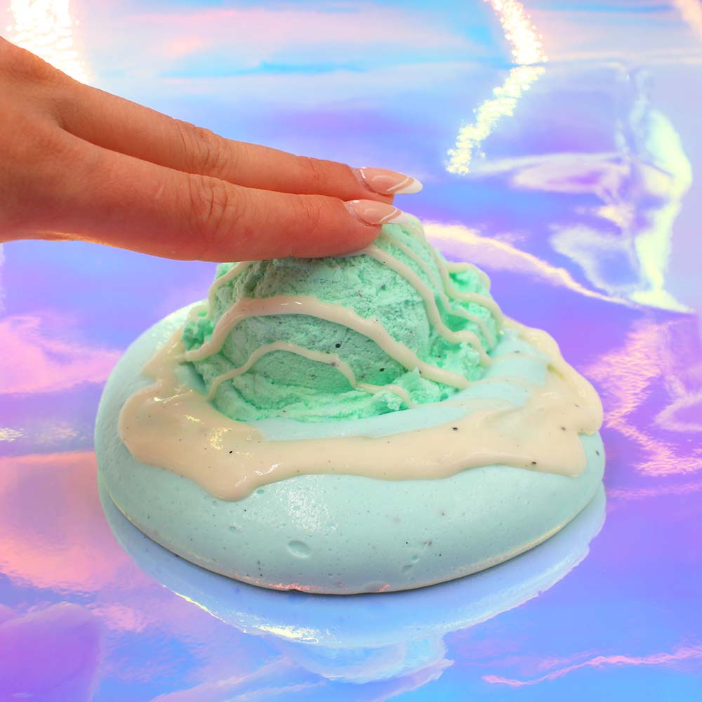 Scoops Ahoy Stranger Things Mind Flayer Mint Ice Cream DIY Clay Slime Fantasies Shop Unboxed Hand