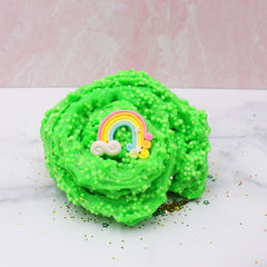Easter Basket Surprise Clear Glue FloamEaster Basket Surprise Green Spring Flower Floral Glitter Rainbow Charm Crunchy Floam Slime Fantasies Shop Swirl