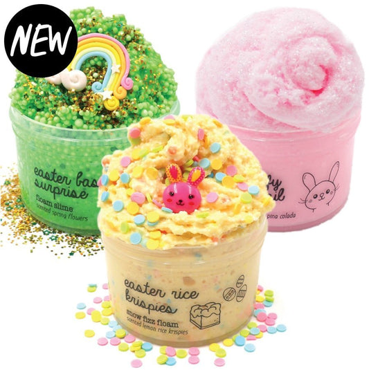 Easter Slime Bundle Gift Set Cloud Snow Fizz Floam Slime Fantasies Shop 7oz Front View