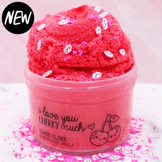 I Love You Cherry Much Red Fluffy Sprinkles Fimo Slices Cloud Slime Fantasies Shop 7oz Front View