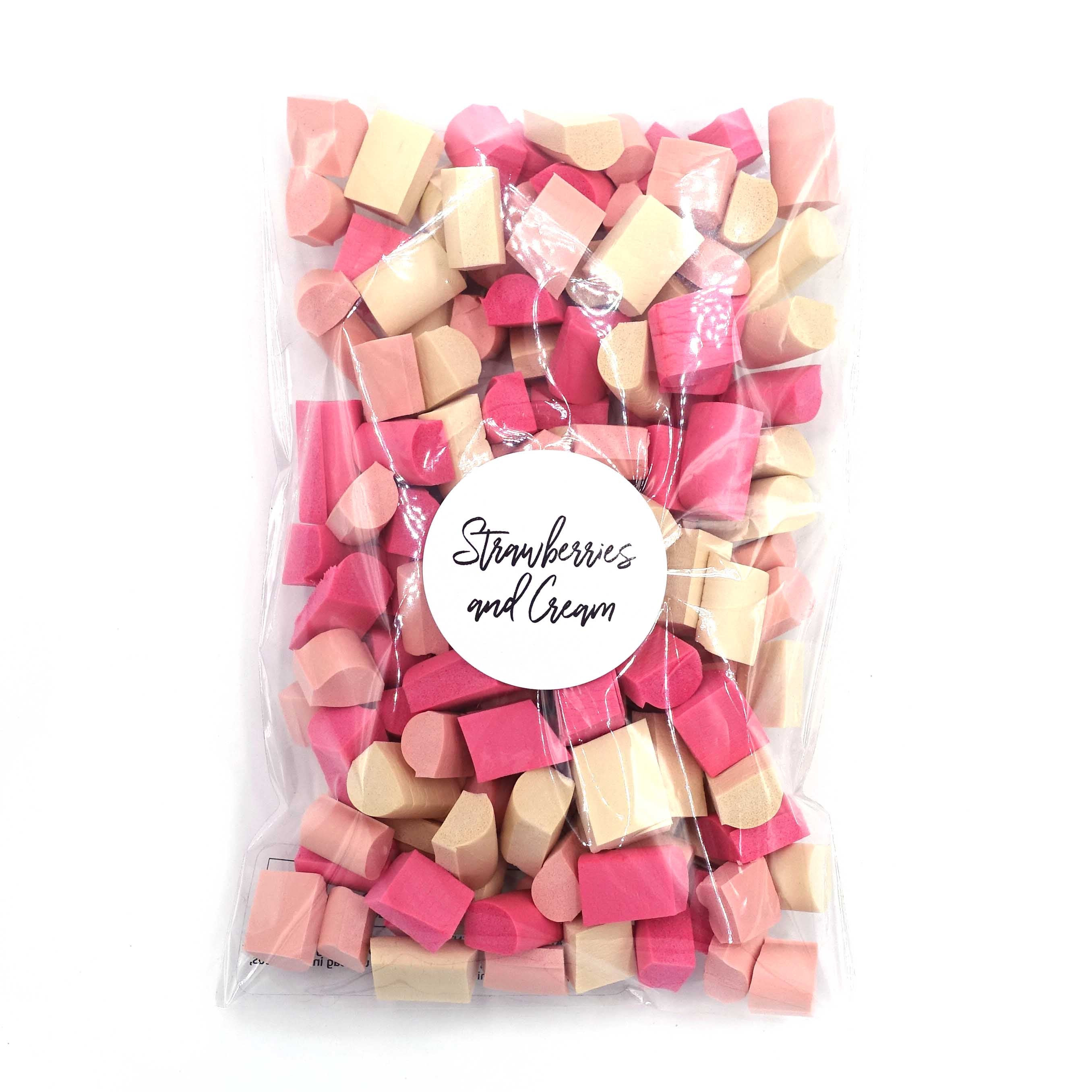 Strawberries And Cream Pink Cream Foam Chunks Java Chips Slime Supplies Slime Fantasies