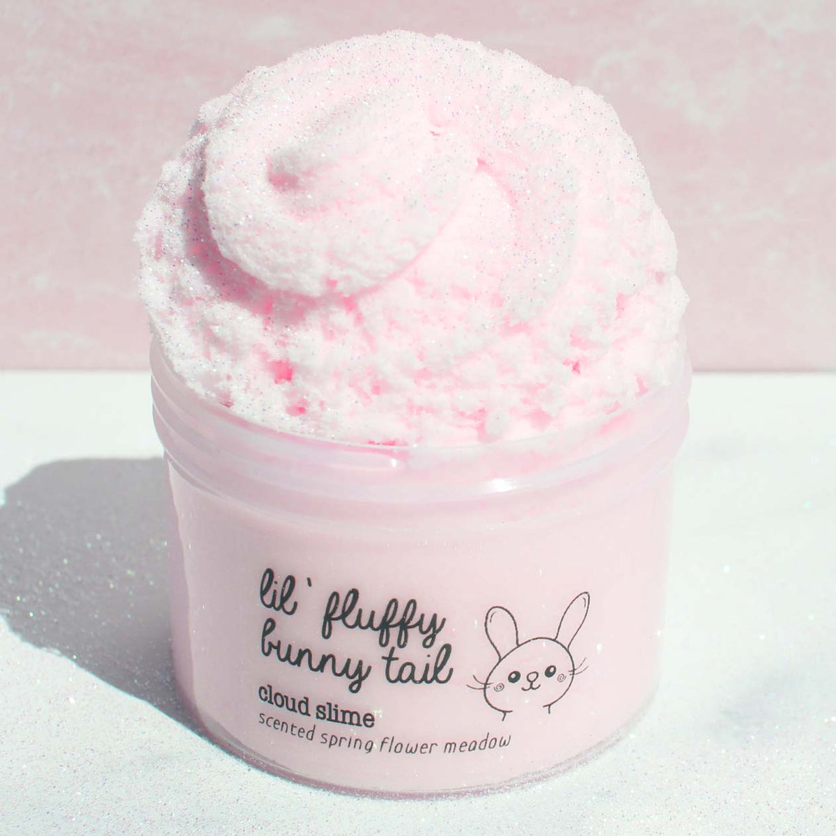 Lil Fluffy Bunny Fur Pastel Pink Easter Cloud Slime Fantasies Shop 9oz Front View