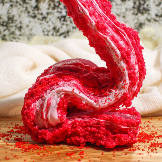 Lovey Dovey Cake Crunch Valentines Crunchy Pastel Pink Red Snow Fizz Butter Slime Slime Fantasies Shop Drizzle