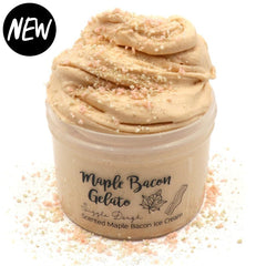 Maple Bacon Gelato Brown Soft Creamy Sizzly Butter Slime Fantasies Shop 8oz Front View