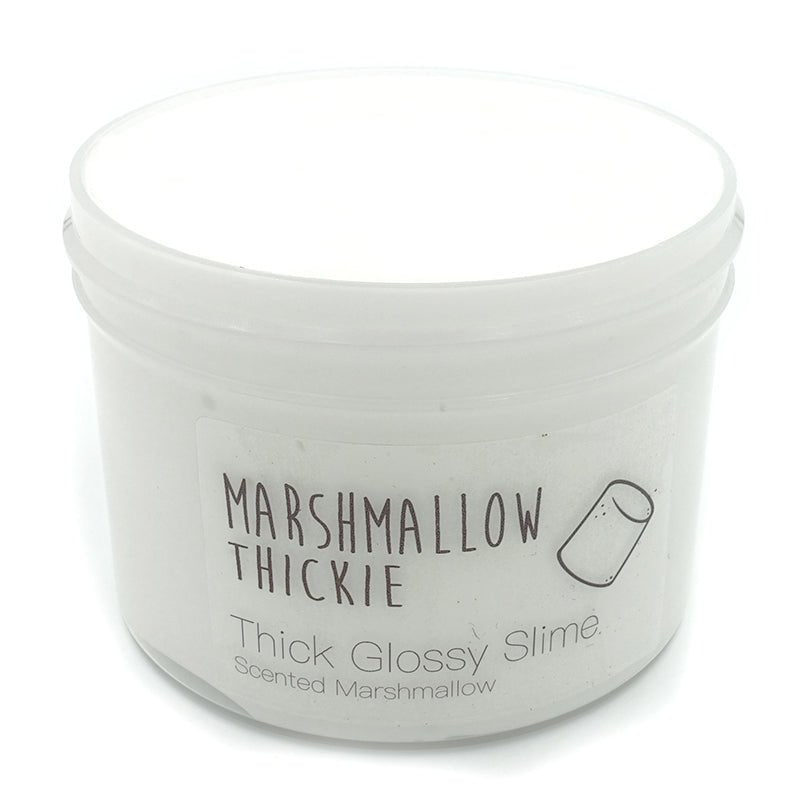 Marshmallow Thickie White Glossy Slime 8oz Front View
